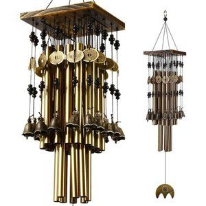 Wind Chimes for Outside,30"Memorial WindChimes with 2Copper Tubes & 16CopperBell